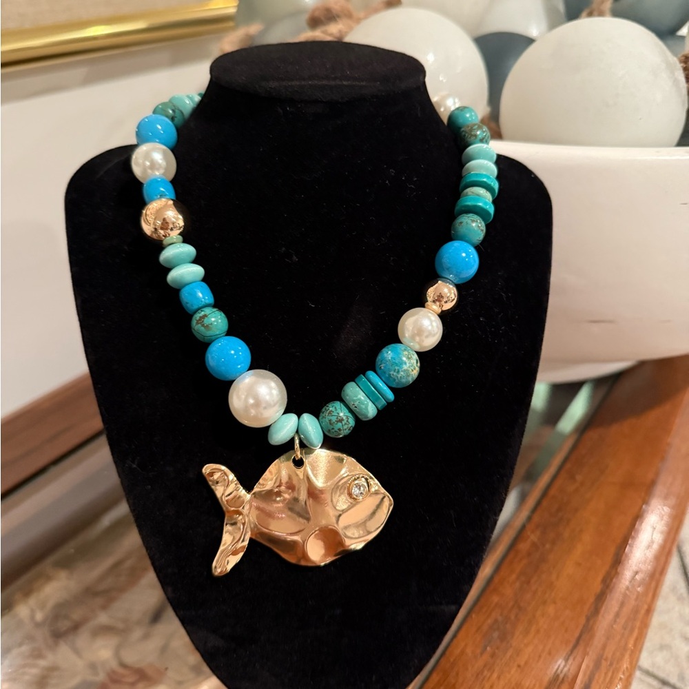 NWOT Anthropologie Beaded Icon Charm Necklace